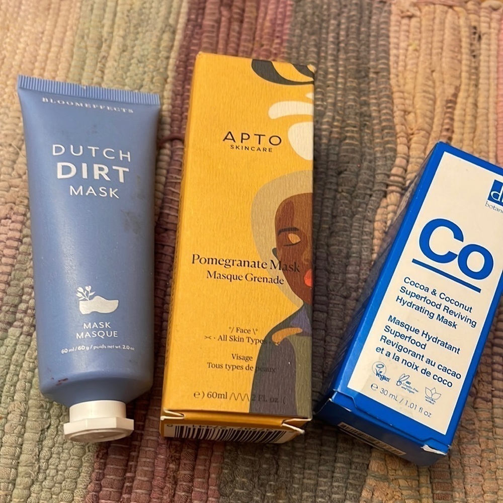 Lot of 3 BLOOMEFFECTS Dutch Dirt APTO DR BOTANICAL MASKS
